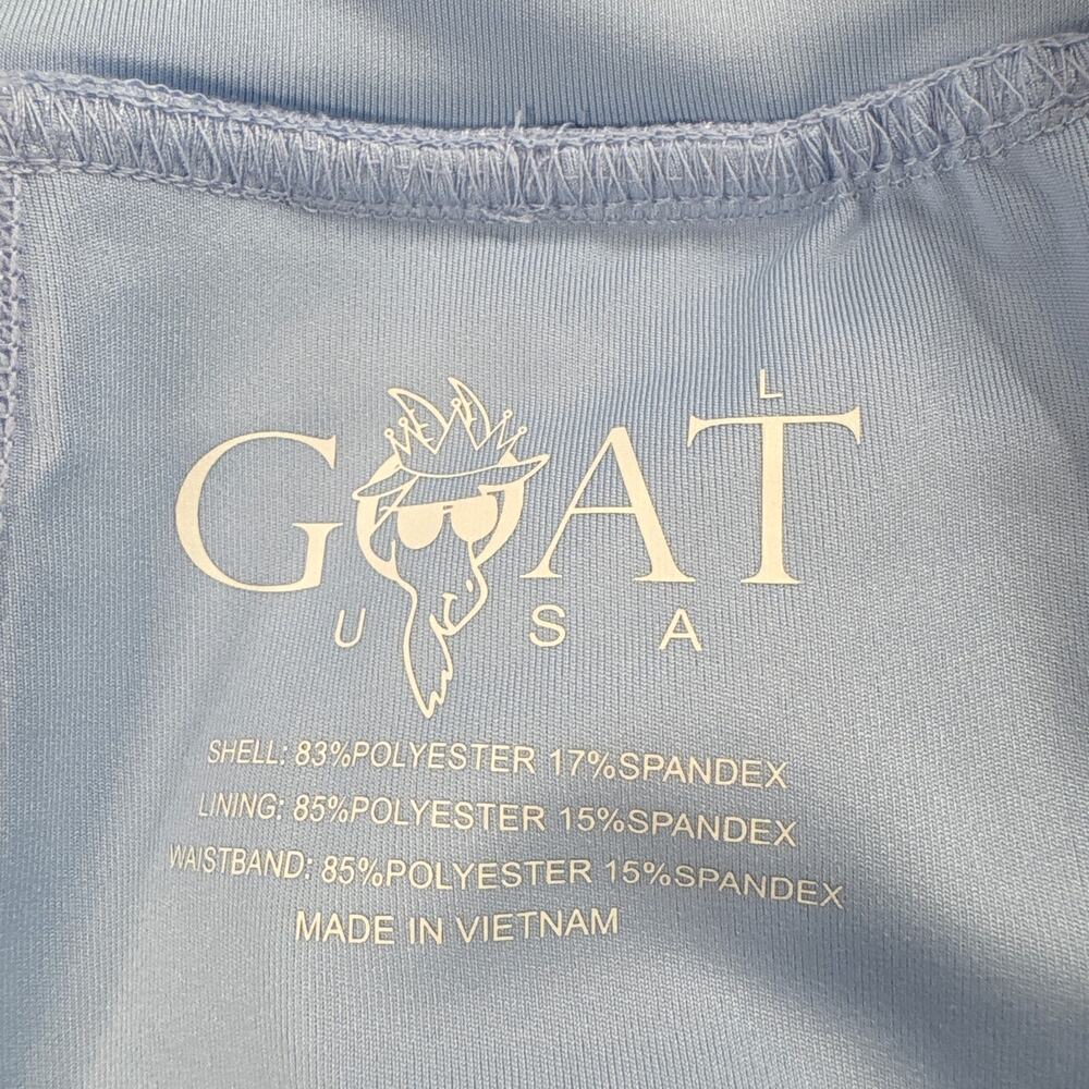 Goat USA Women's Woven Shorts Back Zip Pocket Performance Casual Blue Sz Large - Picture 8 of 8